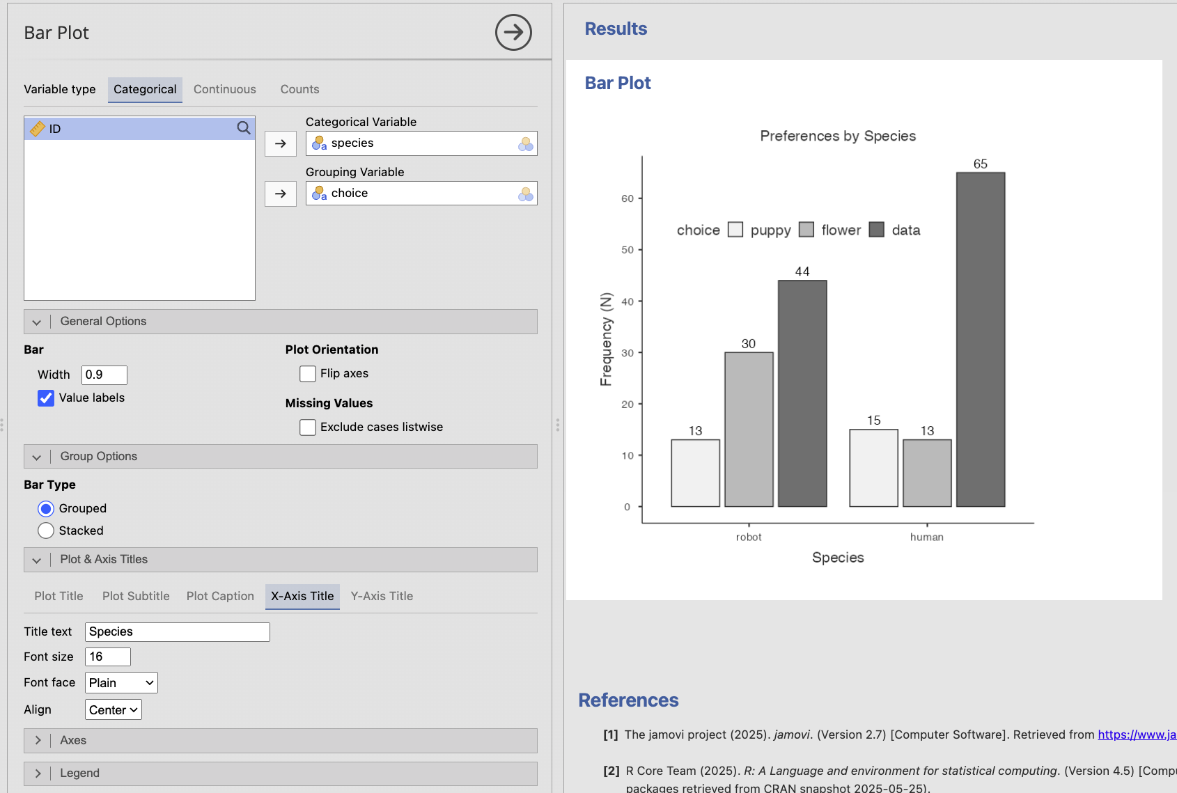 6.3 Visualizing One or More Categorical Variables – Stats with jamovi
